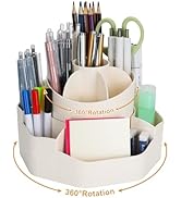 HSSPANFN Pencil Pen Holder for Desk,13 Compartments 360 Degree Rotating Desk Organizers, Large Ca...
