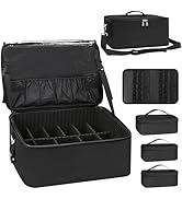 Relavel Makeup Bag Large Makeup Case Professional Cosmetic Storage Organizer Box Brush Holder wit...