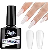 BettyCora Jelly Gel Nail Polish, White Translucent Soak Off Sheer UV Gel Polish Neutral Color for...