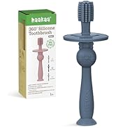 haakaa 360° Baby Toothbrush with Suction Base - Gentle Cleaning for Infant Self-Brushing Training...