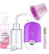 AREMOD Eyelash Shampoo for Lash Extension,Lash Cleaning Kit with USB Lash Fan,50ml Lash Mousse,Ma...