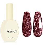 MAJOALLURE 15ML Glitter Gel Nail Polish Single Bottle Nail Polish Soak Off UV LED Nail Gel Polish...