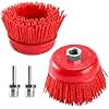 POLIWELL 4 Inch Nylon Filament Brush 2 Pack, 4” Abrasive Bristle Cup Brush Set 5/8