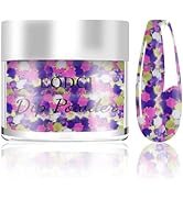 EODCI Dip Powder For Nails, Purple Pink Lime Green Hexagon Sequins Dipping powder - No Needed Nai...