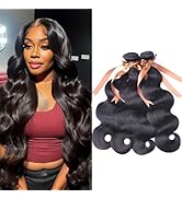 ALLRUN Body Wave Bundles Human Hair 20 22 24 26Inch 4 Bundles Body Wave 100% Unprocessed Virgin B...