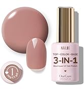 NAILOG OneCure Gel Nail Polish 12ml | Top Coat Color Gel Base 3-In-1 Formula Soak Off UV Gel Poli...