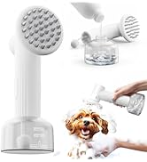 uahpet Automatic Foaming Pet Brush, Rechargeable & IPX7 Waterproof Dog Scrubber with Soft Silicon...