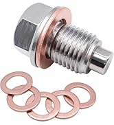 Sodcay Magnetic Oil Drain Plug M14x1.5, Stainless Steel Oil Drain Plug with 5 PCS Copper Crush Wa...