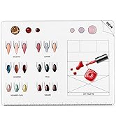 Beaupretty Acrylic Nail Training Mat, Manicure Art Practice Mat Silicone Trainer Sheet Practice P...