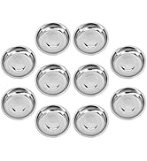 Hemoton 10pcs Stainless Steel Saucers Round Dipping Bowls Seasoning Dishes Sushi Saucers Bowl Min...
