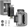 ELEGRP Outdoor GFCI Outlet with in Use Cover and Box Kit, 1 Gang, 15 Amp TRWR Self-Test GFI Receptacle, Extra Duty Metallic Electrical Outlet Box, Lockable in Use Cover, UL Listed, Black, 1 Pack