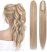 TESSHAIR Claw Clip In Ponytail Extension, 100% Human Hair Ponytail Extension, No Tangle & Smooth,...