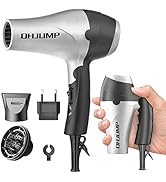 OHJUMP Mini Travel Hair Dryer Blow Dryer with Diffuser,Portable Small Dual Voltage Compact Hairdr...