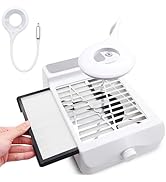 AREMOD 60W Nail Dust Collector with Lamp, Powerful Suction Nail Cleaner Fan Nail Dust Extractor V...