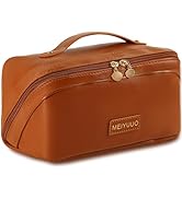 Makeup Bag Large Cosmetic Travel Bags for Women Essentials Wide Open Flat Toiletry Bag Make up Or...