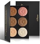 Highlighter Contour Makeup Palette,Afflano Bronzer Highlighter Blush Matte Shimmer 6 Colors,Face ...