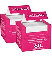 FACEMADE 120 Ct Disposable Face Towels XXL, USDA Certified 100% Biobased Face Towelettes, Face Cl...