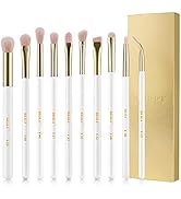 BEILI Eye Makeup Brushes 10Pcs Eyeshadow Brush Set Premium Pink Vegan Synthetic Eye Shadows Blend...
