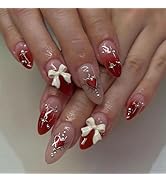 24 Pcs Ombre Press on Nails Short Almond - BHLFRH Fake Nails Press ons Nail Art Tips Full Cover F...