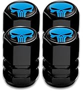Sodcay 4 PCS Skull Car Wheel Tire Valve Stem Caps, Universal Dust Proof Metal Valve Stem Covers A...