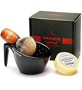 Anbbas Fine Badger Hair Shaving Brush with 100g Shaving Soap Refill and Upgrade Lathering Way-POP...