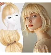 EMMOR Clip in Bangs, 100% Human Hair Bangs with 3 Non-slip Clips, 360°Cover Top HairPieces with 5...
