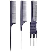 PERFEHAIR Teasing Comb for Fine Hair, (3-pack) Rat Tail Backcombing Volumizing Parting Wave Combs...