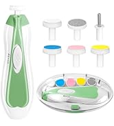 Baby Nail Trimmer Electric, 6 in 1 Baby Nail File Clippers Infant Grooming Kit Manicure Set for T...
