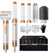 7 in ONE Hair Dryer Brush, Powerful Blow Dryer Brush with Auto- Wrap Curler, Detachable Fast Dryi...