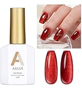 AILLSA Red Cat Eye Gel Polish Burgundy Glitter Crystal Gel Nail Polish with Magnet, Blood Shimmer...