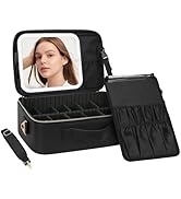 Chomeiu Makeup Bag with LED Mirror, Travel Cosmetic Train Case for Women, Makeup Artists Large Or...