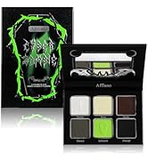Afflano Smokey Green Eyeshadow Palette, Cyber Goth Smoky Eyes Makeup Eyeshadow Pallet With Mirror...