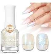 MIZHSE Nail Polish: 15Ml Mermaid Pearl Nail Polish Blue Aurora Effect Nail Polish, Fingernail and...