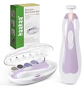 haakaa Baby Nail Trimmer Electric Baby Nail File Kit with LED Light, Baby Nail Clippers for Newbo...