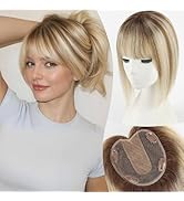 EMMOR Real Hair Toppers for Women Human Hair Toppers for Thin Hair with Bangs 5