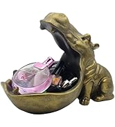 CUZOKOLA Hippo Statue,Funny House Hippo Candy Dish,Large Hippopotamus Figurine Home Sculpture Res...