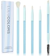 5 Pcs Premium Eye Makeup Brush Set, Eyeshadow Brush, Eyeliner Brush, Blending Brush, Eyebrow Brus...