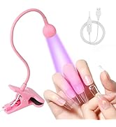 UV Nail Lamp LED Light for Gel Nails, BORNBYME 3W Portable Goose Neck UV Light with Fixed Clip US...