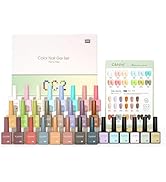 CANNI CC2 Gel Nail Polish Set, 30 Pcs 9ml White Pink Nude Blue Pastel Gel Polish Soak Off LED Nat...