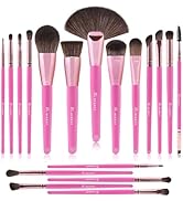 BEAKEY Makeup Brush Set, High End Professional 18Pcs Makeup Brushes with Soft Bristles（Pink）