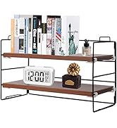 ShellKingdom Desk Shelf Organizer, 2 Tier Desktop Shelves, Adjustable Bookshelf Storage Rack and ...