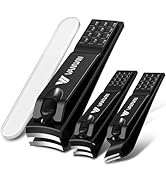 German Nail Clippers for Men, VANWIN Nail Clipper Set (4-Pack) Ultra Sharp Matte Stainless Steel ...