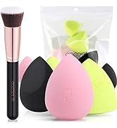 Docolor 6+1Pcs Makeup Sponges with Foundation Brush, Foundation Blending Beauty Sponge & Flat Top...