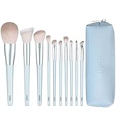 MSQ Make Up Brushes 10Pcs Powder Brushes Stipple Brush Synthetic Hair Makeup Brush Set with Bag f...