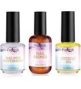 Fcozpjk Nail Dehydrator and Nail Primer with Cuticle Oil Set, Air Dry Bonding Primer for Acrylic ...