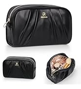 Travel Makeup Bag for Women, Small PU Leather Makeup Bag Organizer for Cosmetics, Waterproof Toil...