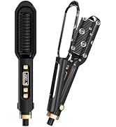 MEKK Hair Straightener Brush - 3D Ceramic Bristles, Anti-Scald Design, 16 Adjustable Temperature ...