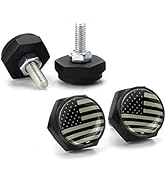 Sodcay Pack of 4 License Plate Screws, American Flag Black License Plate Screws, for Fastening Li...