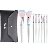 Makeup Brushes Set Professional 8pcs Premium Synthetic Bristles Acrylic Crystal Handle Contour Co...