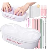 Rosiour Dual Nail Soaking Bowl: Acetone Gel Nail Polish Remover, Soak Off Bowl with Acrylic Nail ...